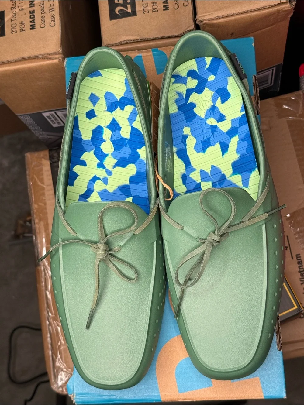 New Men's People Footwear Green Boat Shoes Size 10 comfortable slip on